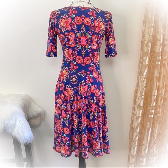 💕Beautiful Floral Lularoe Nicole Fit & Flare Dress💕 - Picture 10 of 13
